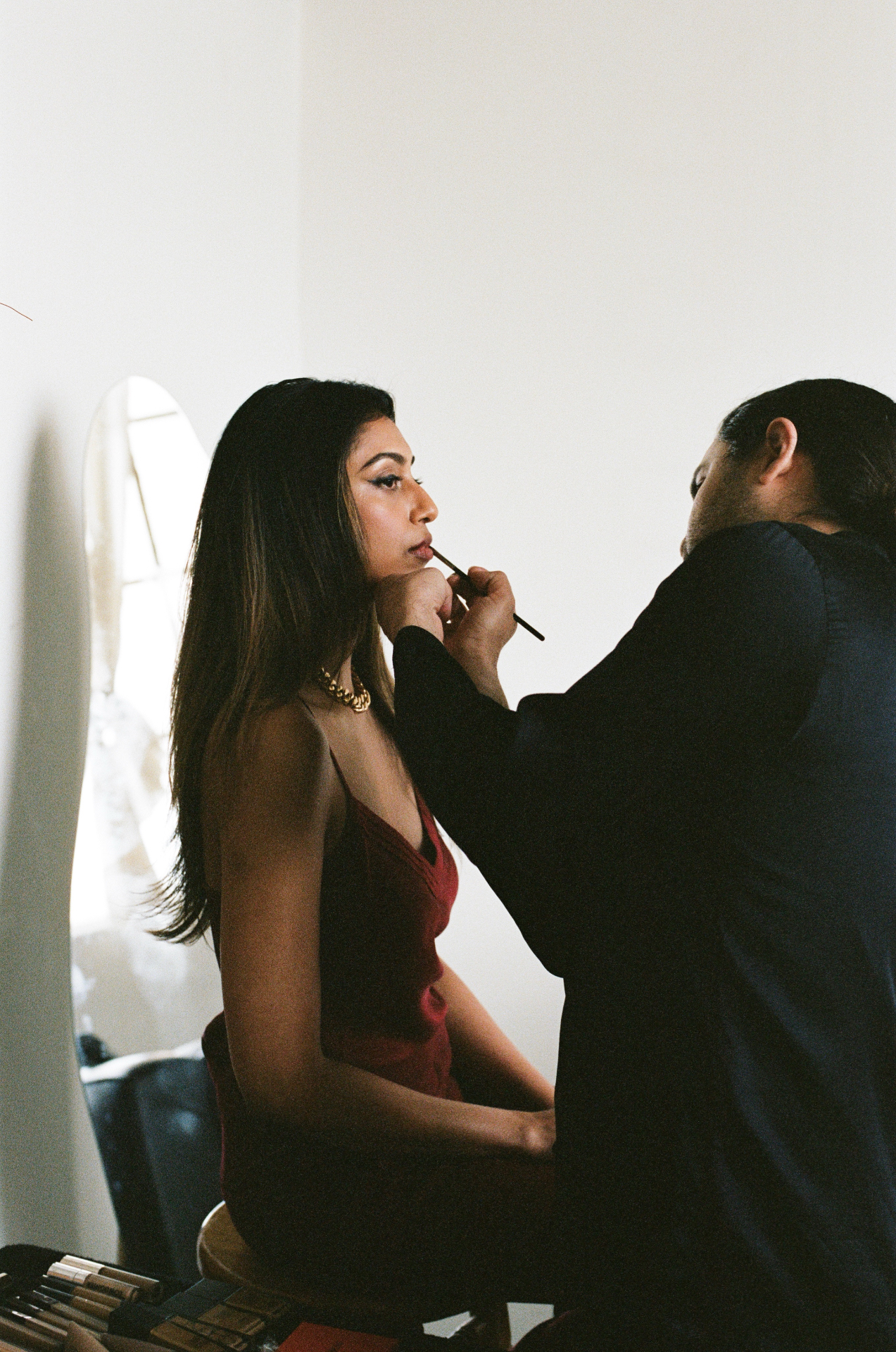 Carwin Brice with model — beauty look
